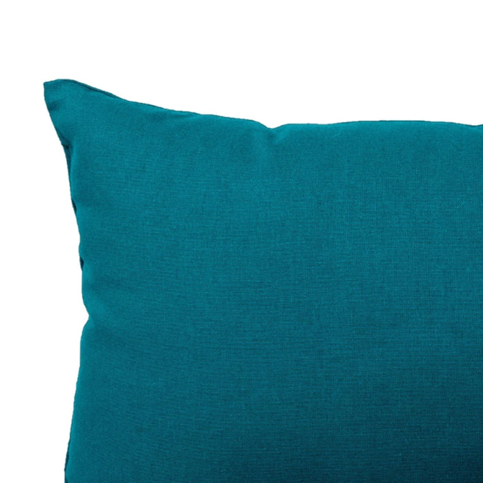 Coussin non déhoussable en coton uni - Bleu Canard