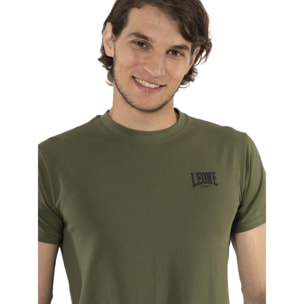 T-shirt da uomo in cotone elasticizzato a manica corta con logo piccolo "Basic"