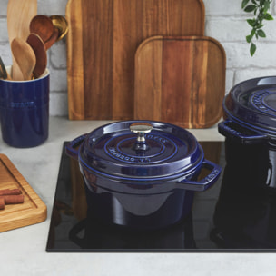 Cocotte 24 cm, Rond(e), Bleu intense, Fonte