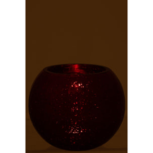 J-Line photophore Boule Craquele - verre - brillant rouge - large