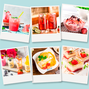 Mini heladera automática de 500ml, 9.5W, operación con un botón y entrada doble para líquidos.