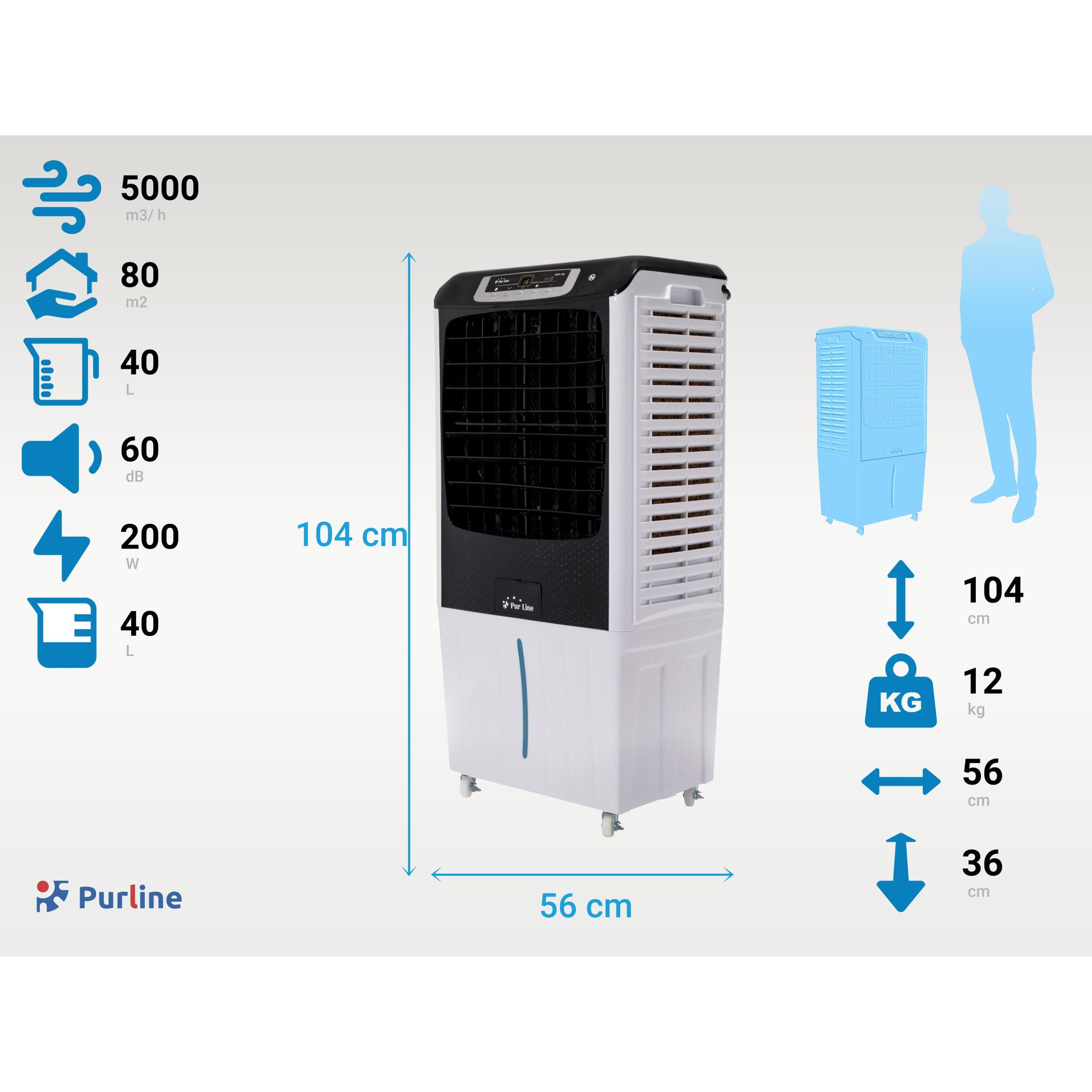 Rafraichisseur d'air par évaporation électronique à débit élevé