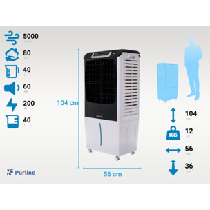 Rafraichisseur d'air par évaporation électronique à débit élevé