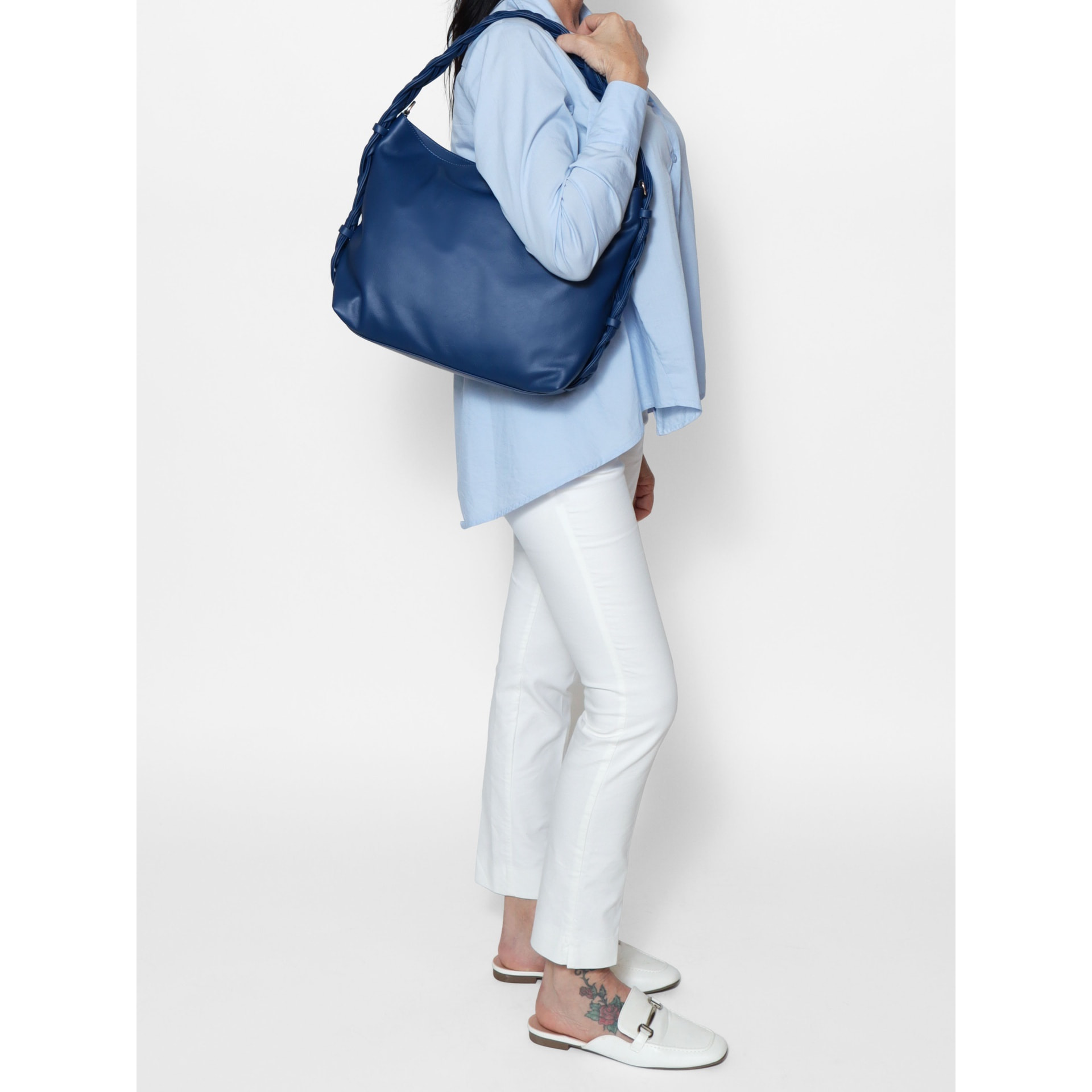 Borsa a spalla da donna - Modello Umbria - Vera pelle - 31.0 x 26.0 x 12.0 cm