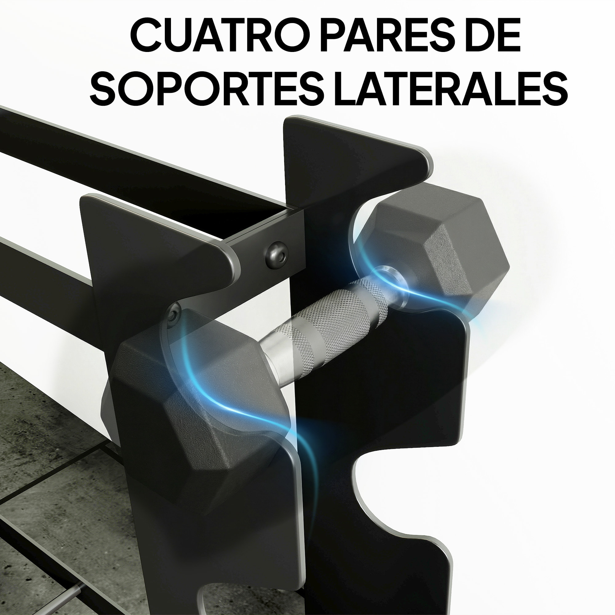 Soporte Mancuernas de 4 Niveles, Estante de Almacenamiento de Pesas de Acero Resistente para Mancuernas, Kettlebells, para Entrenamiento en Gimnasio Casa, Carga 200 kg, 70x21x55 cm