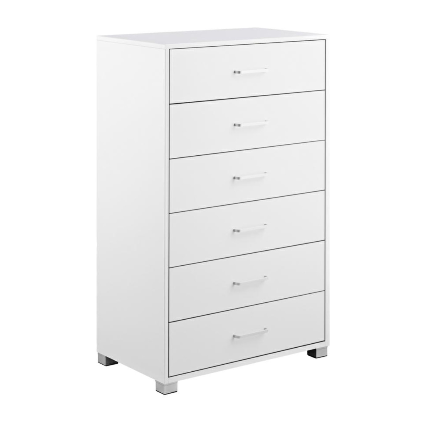 Cassettiera in legno 6 cassetti bianca opaca - Nancy