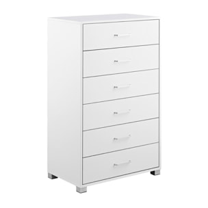 Cassettiera in legno 6 cassetti bianca opaca - Nancy