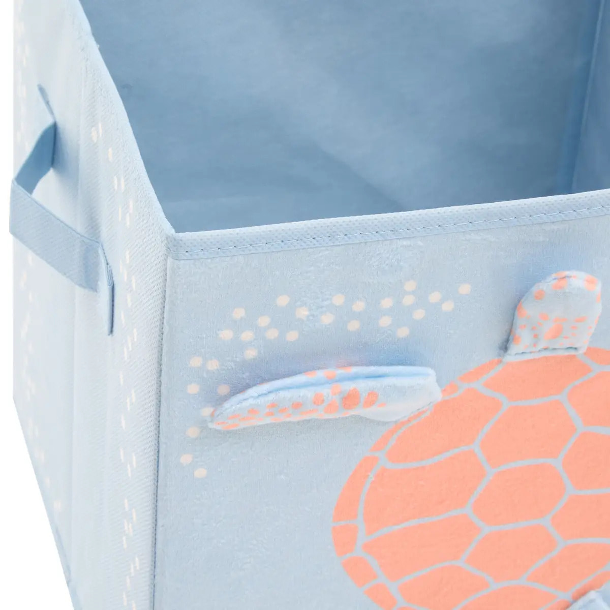 Panier de Rangement Enfant Orta 29x29cm Bleu Imprimé Tortue