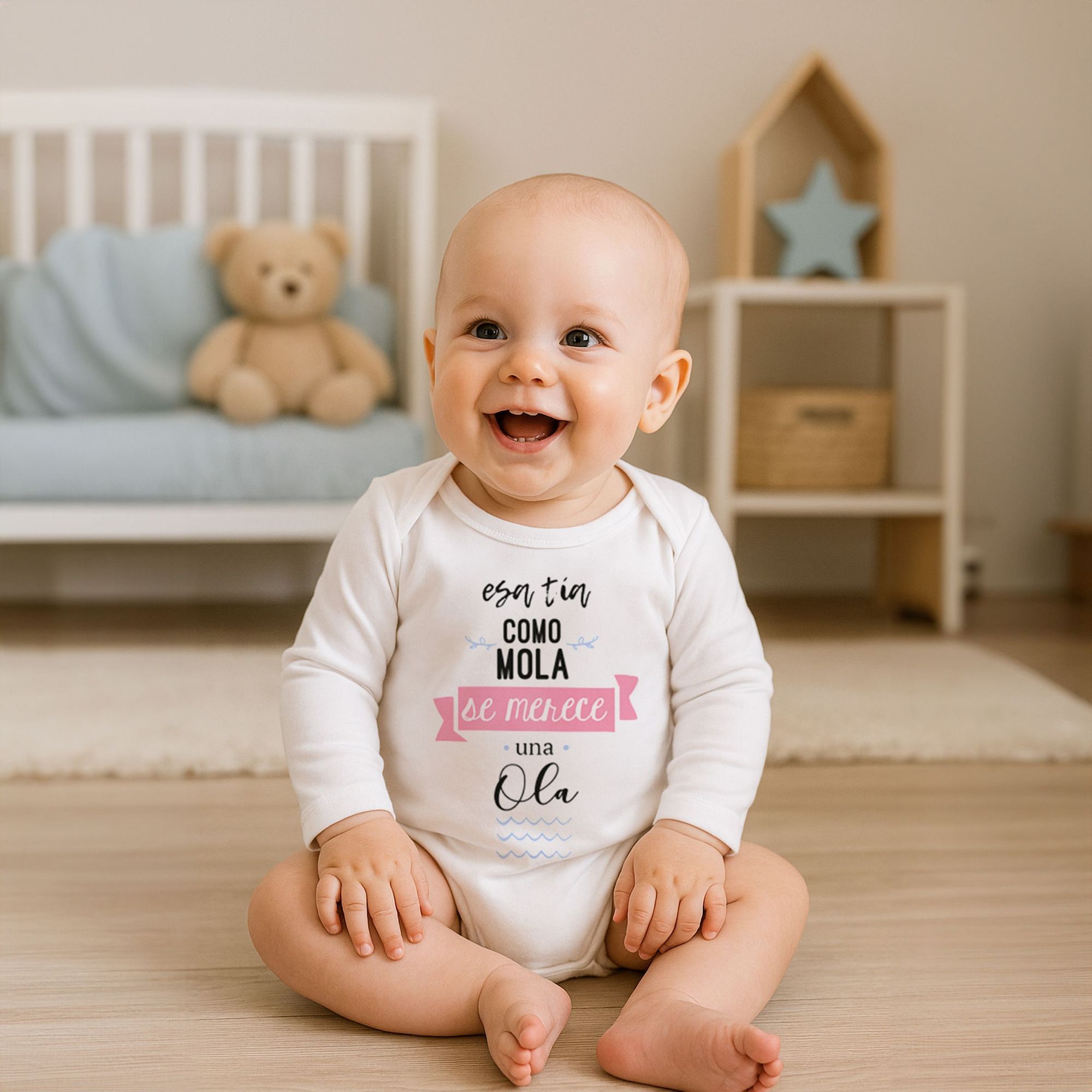 Body bebé manga larga frases americano