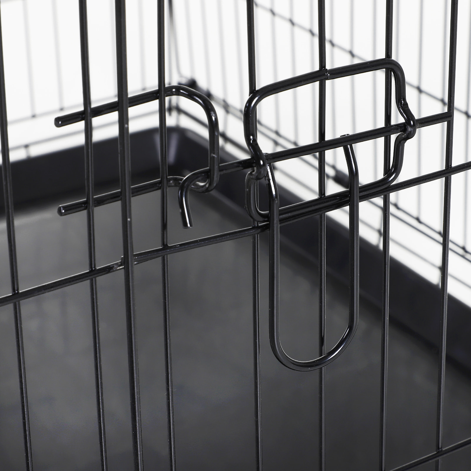 Cage caisse de transport pliante pour chien en métal noir 91 x 61 x 67 cm