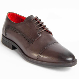 Zapato Oxford De Piel - Marron