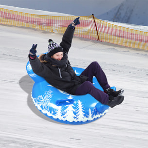 Tappetino ibrido rotondo con schienale e maniglie, per neve e acqua. 115 cm.