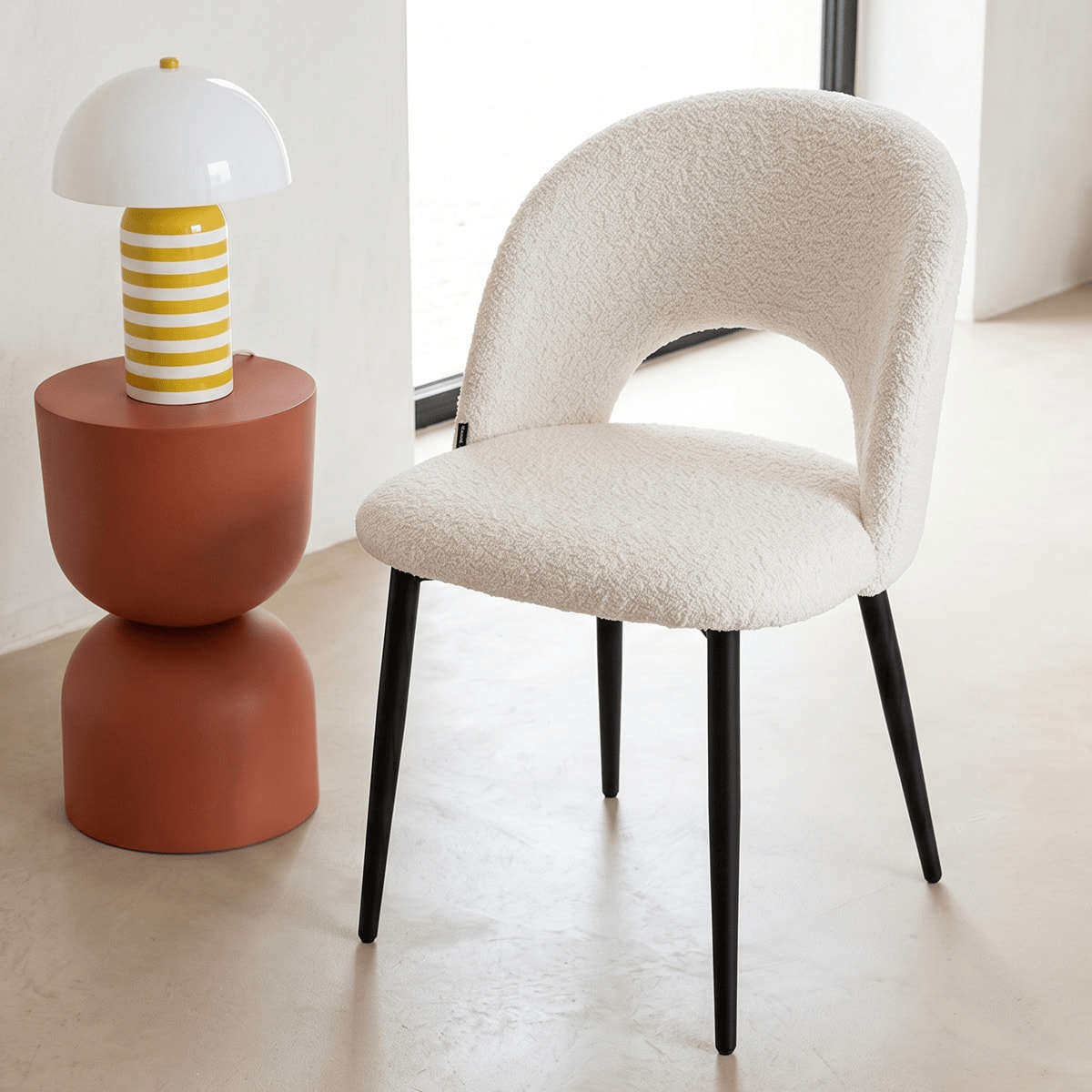 Lot de 2 chaises en tissu bouclette - MOSS