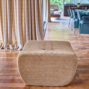 Pouf, repose-pieds compressé pour chauffeuse Sokol velours côtelé SOKOL