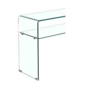 Console en verre 100 cm avec tablette - BENT