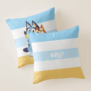 Funda cojin BLUEY con relleno 45x45 .