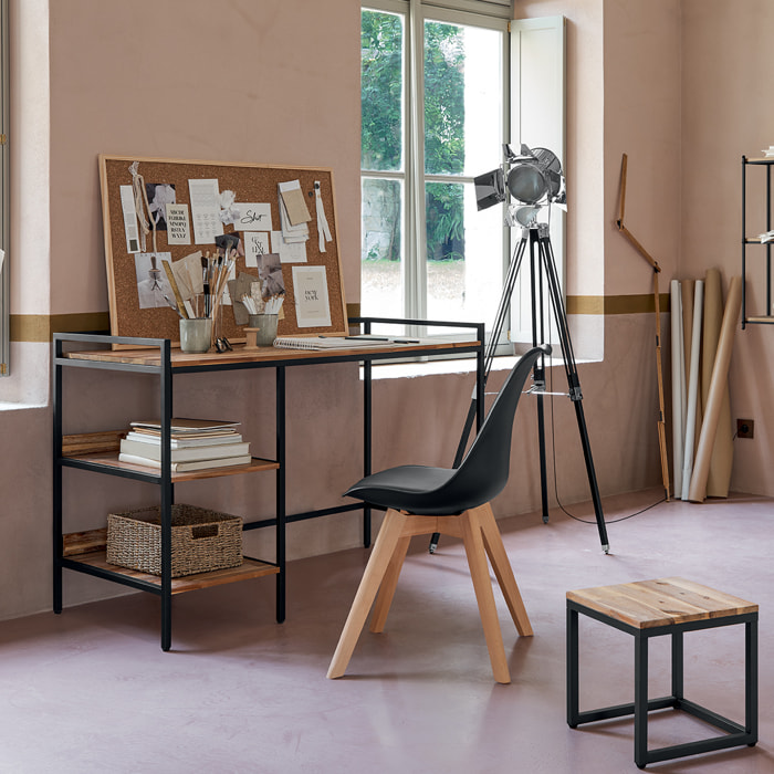 Chaise "Baya" noire - pieds en hêtre