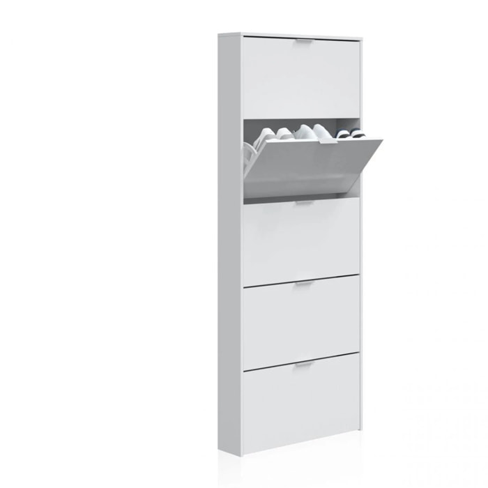 Zapatero Nia 5 Puertas Blanco Brillo