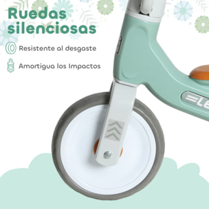 Bicicleta sin Pedales para Niños de 1 a 3 Años, Bicicleta de Equilibrio con Ruedas Silenciosas y Resistentes a Pinchazos, Manillares con Giro Limitado a 60°, Verde