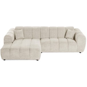 Curtis - canapé d'angle gauche 4 places en tissu texturé - Beige