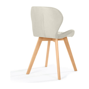 Chaises Gatsby en tissu et pieds bois - Beige