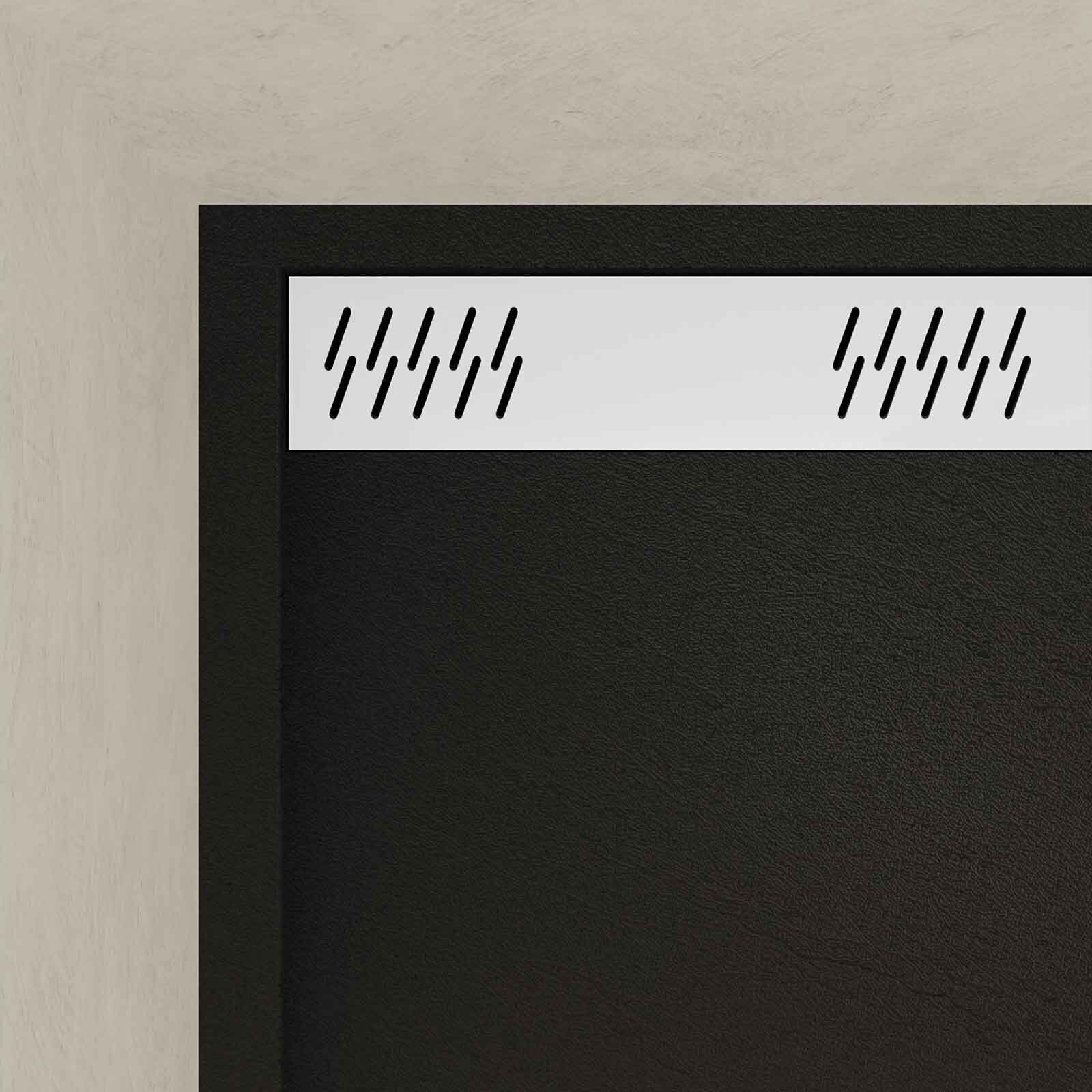 Receveur en acrylique Noir Effet Pierre 90x120x4 cm + Grilles Linéaires Chrome et Blanche Mate