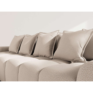 Adelaide - canapé d'angle réversible 4 places en tissu texturé - Beige