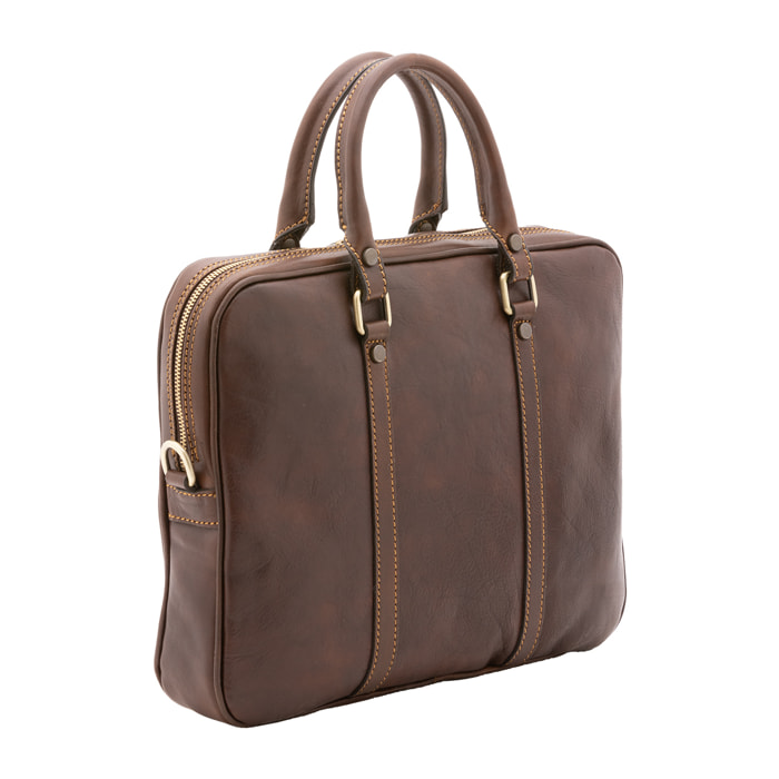 Borsa a mano  unisex In Vera pelle Made in Italy 37x31x6 cm