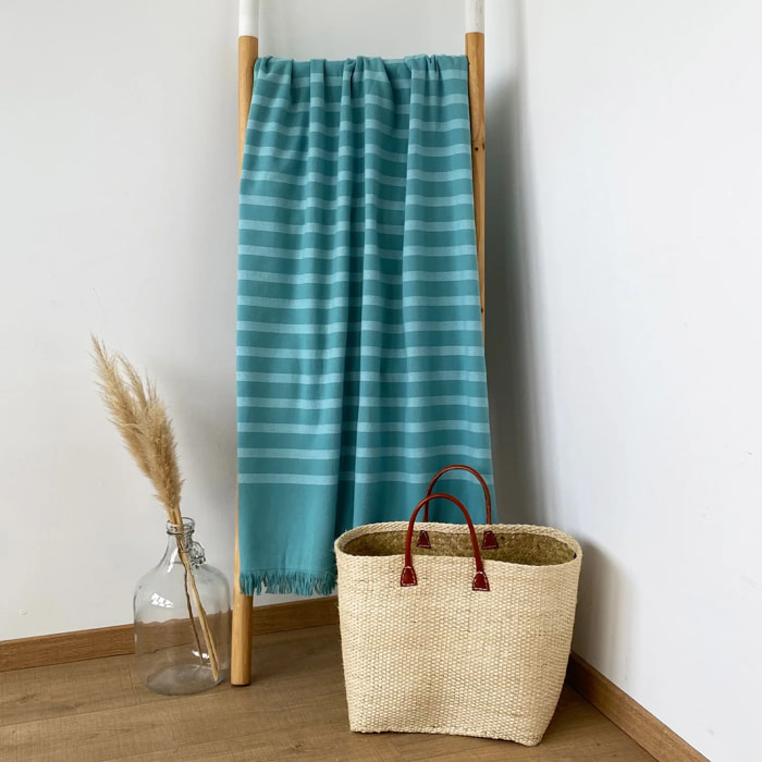 Fouta doublée éponge Alanya Lagoon Lake 90x160 400g/m²