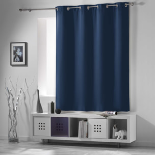 Rideau court obscurcissant 90 % adapté radiateur - Bleu Marine