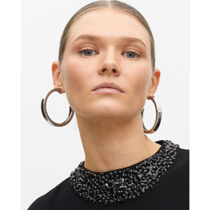 Abito Manica Mantello Collo Gioiello