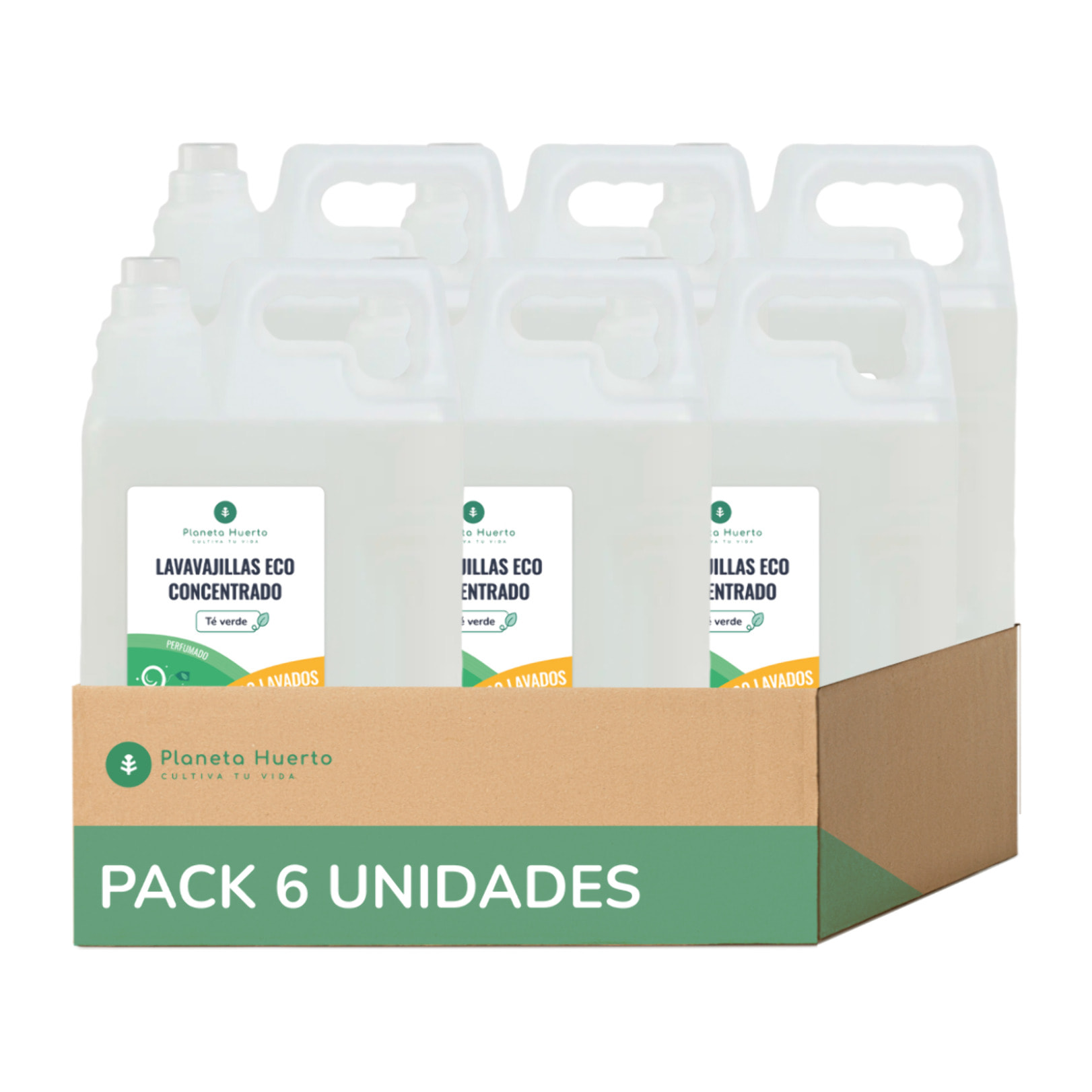 Pack 6xLavavajillas Manual Té Verde ECO Planeta Huerto 5l