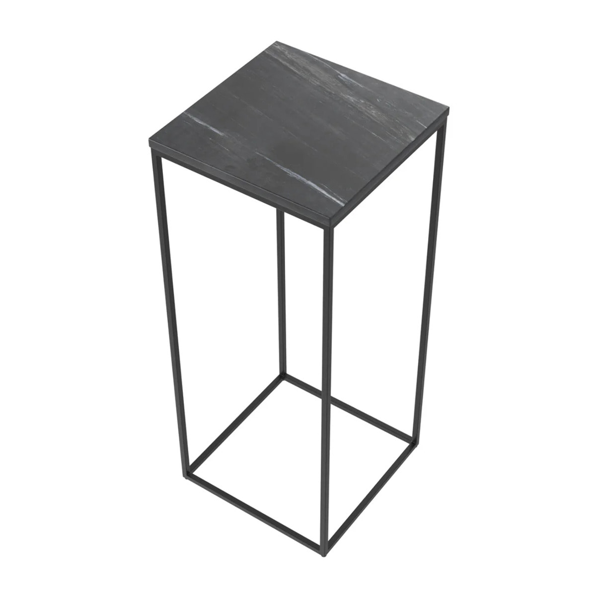 Sellette noire en marbre et pieds en métal - Floki