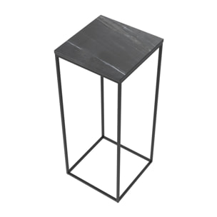 Sellette noire en marbre et pieds en métal - Floki