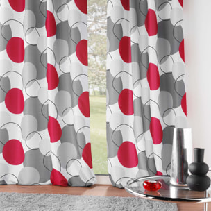 Rideau à formes géométriques - Rouge