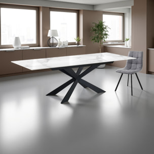 Tomasucci MELVIN EVO 120 MARBRE BLANC - Table extensible NOIRE