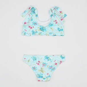 BIKINI FLOR AZUL GRANDE TIRANTE Y LACHO ANCHO