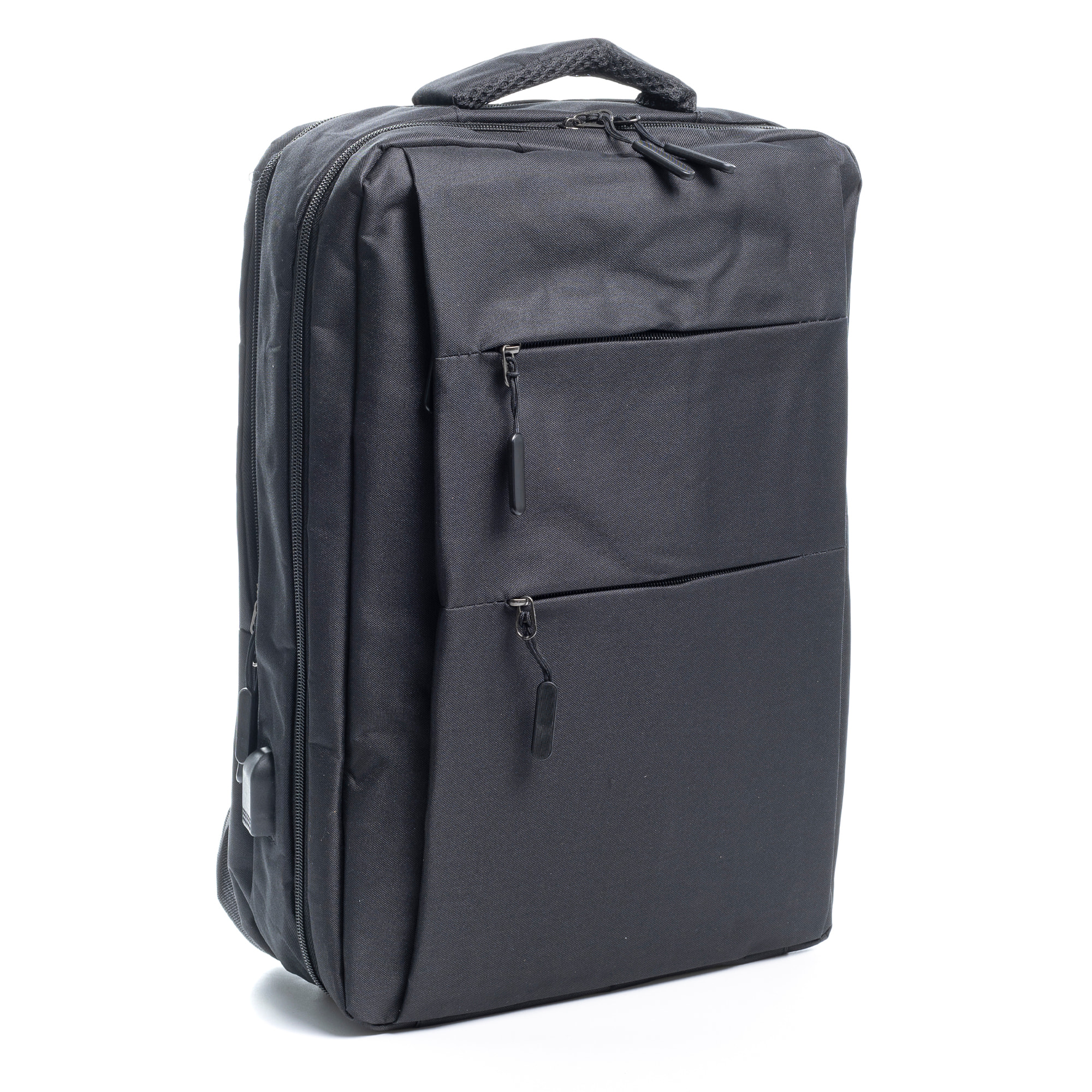 Zaino da cabina multiscomparto, porta laptop 17". Adattabile a Trolley. Presa USB esterna nascosta.