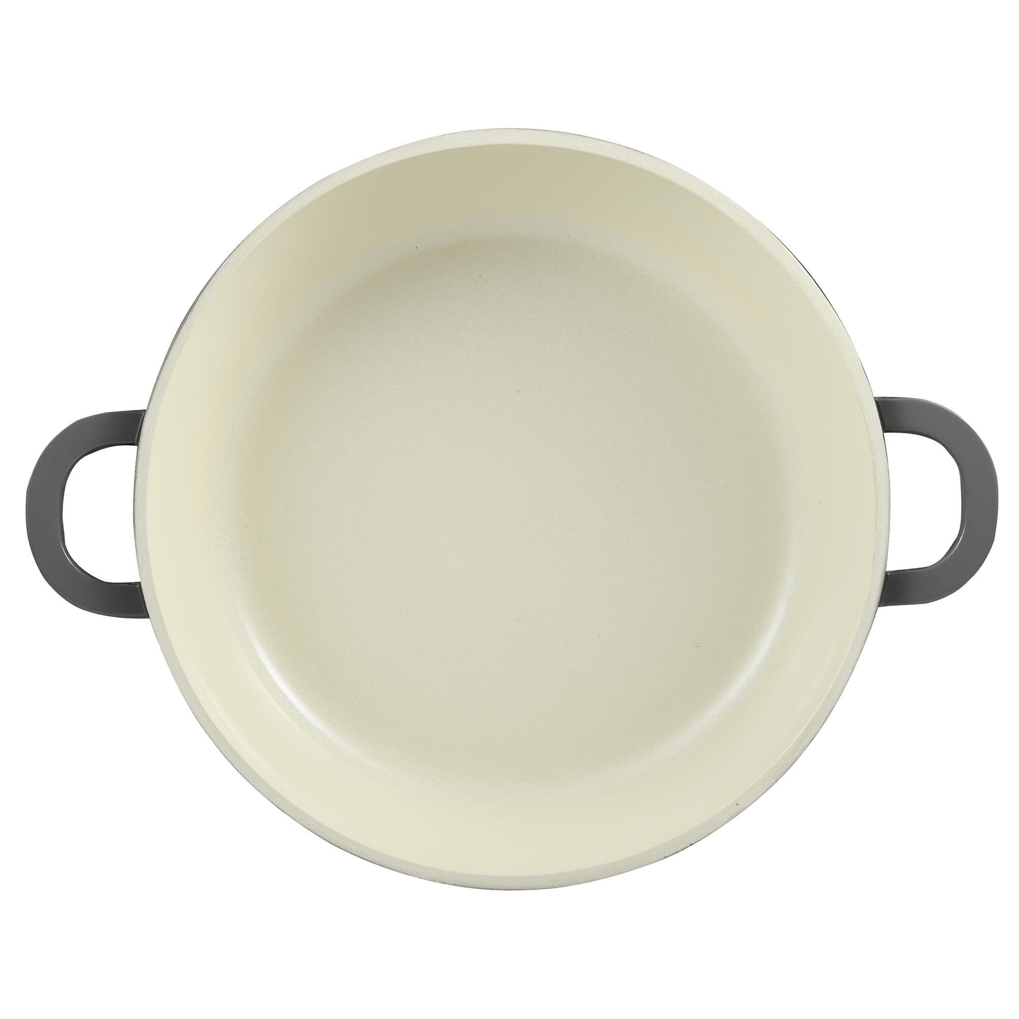 olla baja con tapa de ø24cm y 2,3l en aluminio fundido color gris