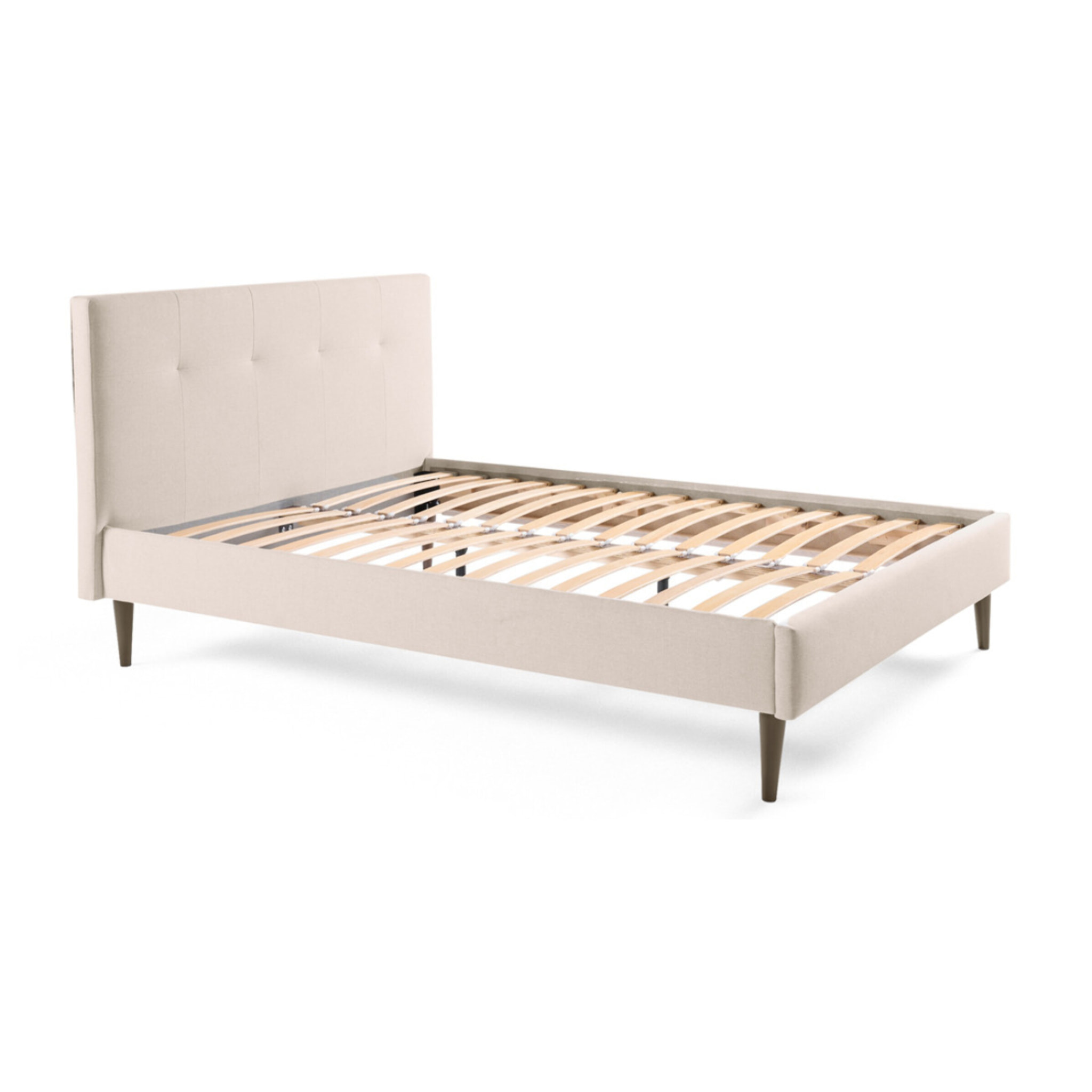 Monet - lit - 160x200 - sommier inclus - en tissu - Beige