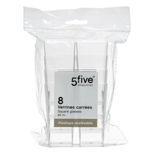 8 verrines carrées plastique