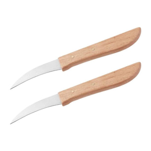 Lot de 2 couteaux de cuisine éplucheur manche en bois Nirosta