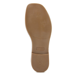 Sandalo flat vera pelle Made in Italy Donna colore Cipria- Tacco 1,5 cm