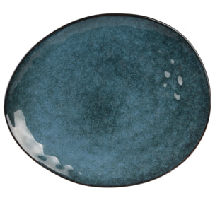 Assiette Galet 27.5x23cm Au Gres Du Temps Bleu