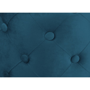 Pouf Poggiapiedi Rotondo Seduta In Velluto Velvet Parigi Petrolio