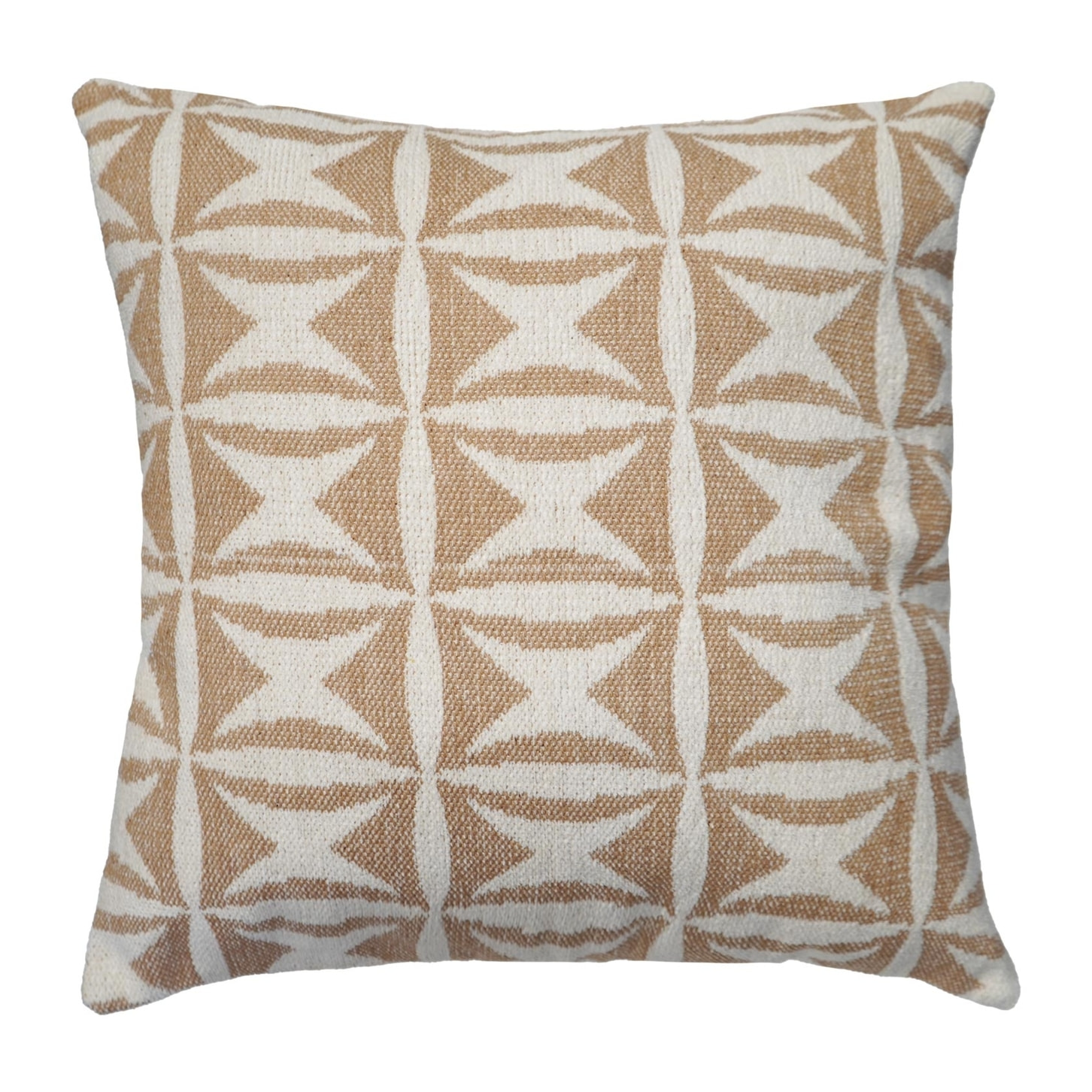 Coussin décoratif en jacquard à motif géométrique - Naturel