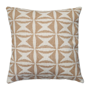 Coussin décoratif en jacquard à motif géométrique - Naturel
