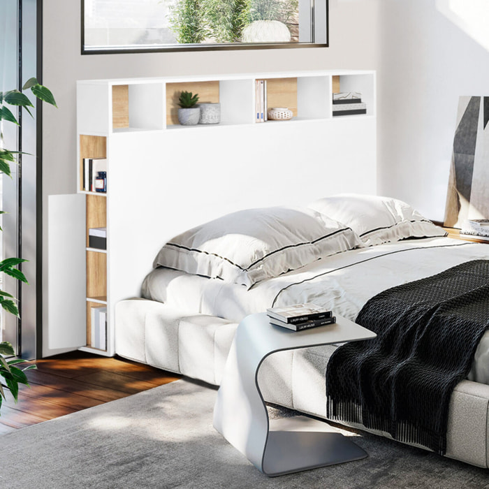 Tête de lit Léo blanche avec rangements 145cm