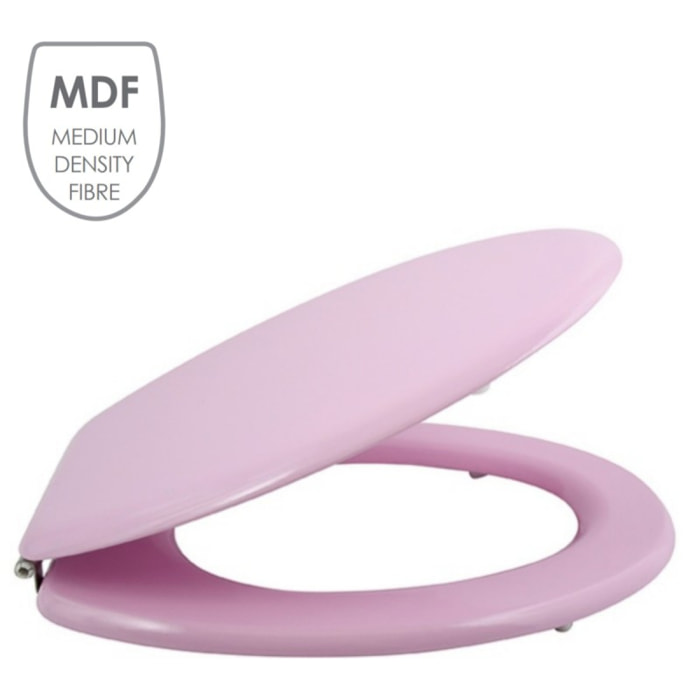 Abattant wc MDF CLEO Rose Poudré - Charnières Inox MSV
