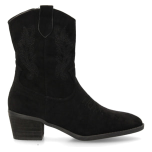 Botín cowboy mujer con bordados laterales